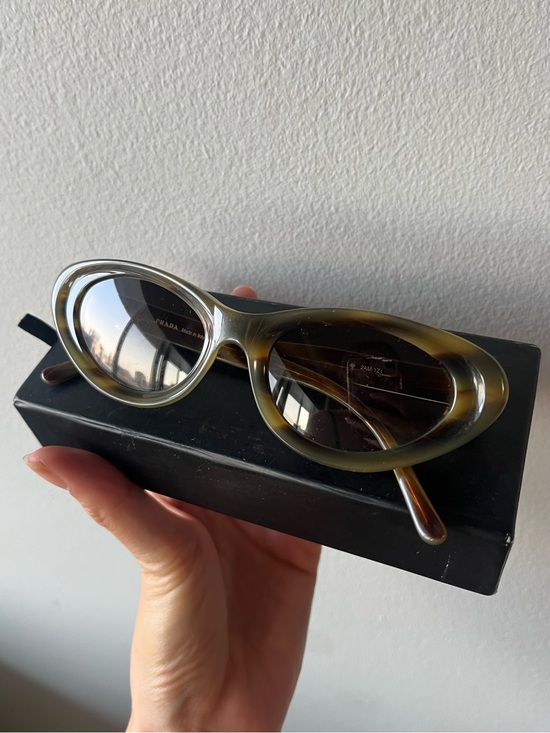 Prada Accessories - Prada Olive-Tortoise Cat Eye Sunglasses with Brown Lenses